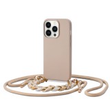 Tech-Pro Icon - iPhone 14 Pro Max tok nyakpánttal - bézs