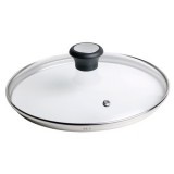 Tefal 28097512 24 cm, gőzelvezető szelep, üveg Inox-Fekete-Átlátszó fedő