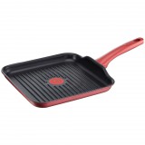 Tefal C6824052 Character 26 × 26 cm, Thermo-Spot, tapadásmentes Piros-Fekete grill serpenyő