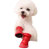 Téli bélelt kutyacipő, piros, XL-es