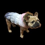 Téli kutyakabát szőrmés kapucnival, rózsaszín, XL-es