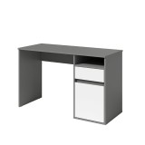 Tempo Kondela PC asztal, sötétszürke-grafit/fehér, BILI