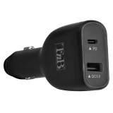 TnB 65W USB & USB Type-C Quick Charge and Power Delivery Car Charger Black CACPD65W