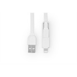 Töltő és adatkábel 2in1 USB-Lightning/Micro-USB csatlakozóval Remax RC-033T fehér