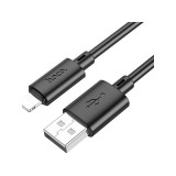 Töltő és adatkábel USB/Lightning csatlakozóval 2.4A 1 méter Hoco X88 Gratified fekete
