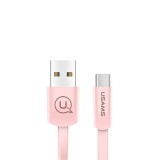 Töltő és adatkábel USB/Type-C csatlakozóval 3A 1.2 méter Usams SJ200 U2 pink