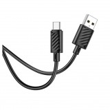 Töltő és adatkábel USB/Type-C csatlakozóval 3A 1 méter Hoco X88 Gratified fekete