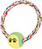Trixie Denta Fun játék - Teniszlabda kötélkarikán (Labda: 6 cm | Kötélkarika: 18 cm)