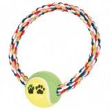 TRIXIE Pamut rágókarika kutyának teniszlabdával - 18 cm