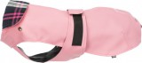 Trixie Paris vízálló rózsaszín kutyakabát kivehető flanel béléssel, kockás mintával (M | Haskörméret: 45-65 cm | Háthossz: 45 cm | Nyakkörméret: 34-46 cm)