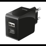 Trust USB-C és USB fali töltő fekete (21589) (t21589) - Töltők