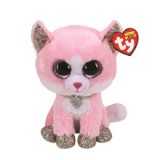 TY BOOS plüss figura FIONA, 24 cm - rózsaszín macska (1)