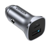 UGREEN 24W USB-C Car Charger with PD & QC 3.0 Dual Ports Space Gray 30780