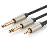 Ugreen audio kábel mini jack 3,5 mm - 2 x jack 6,35 mm 1m szürke (AV126)
