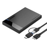 UGREEN US221 Külső HDD/SSD ház 2,5", SATA, USB 3.0 + USB-C micro USB 3.0 (fekete)