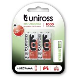 Uniross Hybrio 1000mAh AAA Ni-MH akkumulátor 4db/csomag UH4AAA1000