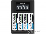 Uniross UCU005A LCD-s processzoros gyors töltő 4 db 2700mAh, AA akkumulátorral
