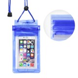 Univerzális vízálló tok, XXXXL méret, nyakba és csuklóra akasztható, simítózáras, kék (83807) - Telefontok