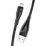 Usams SJ396USB01 Micro-USB adat és töltő kábel 2m, fekete (1324422) (6958444983561) - Adatkábel