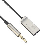 USB-A - Jack (3,5mm) fekete bluetooth audio adapter 1M, XO R202