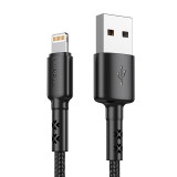 USB és Lightning kábel Vipfan X02, 3A, 1.8m (fekete)