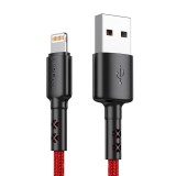 USB és Lightning kábel Vipfan X02, 3A, 1.8m (piros)