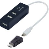 USB hub OTG elosztóval és SD kártyaolvasóval és mikro B- USB-USB adapterrel, Renkforce (RF-4534215) - USB Elosztó