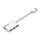 USB Hub - USB 3.0 Pocket Hub 4 port (ezüst; 4port USB3.0, aluminium) (SANDBERG_133-88)