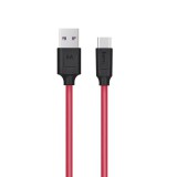 USB töltő- és adatkábel, USB Type-C, 120 cm, 5000 mA, törésgátlóval, gyorstöltés, Hoco X11 Rapid, fekete/piros (RS94345) - Adatkábel