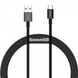 USB töltő- és adatkábel, USB Type-C, 200 cm, 6000 mA, 66W, törésgátlóval, gyorstöltés, Baseus CATYS-A01, fekete (RS104815) - Adatkábel