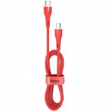 USB Type-C töltő- és adatkábel, USB Type-C, 100 cm, 3000 mA, törésgátló, LED-es, gyorstöltés, PD, Hoco X45 Surplus, piros (RS109106) - Adatkábel