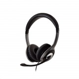 V7 Deluxe USB Stereo mikrofonos fejhallgató fekete-szürke (HU521-2EP) (HU521-2EP) - Fejhallgató