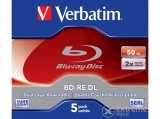 Verbatim BD-R Blu-Ray kétrétegű lemez 50GB, 2x, újraírható, normál tokban