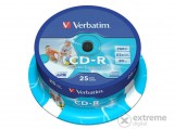 Verbatim CD-R 700 MB, 80min, 52x, hengeren, szélesen nyomtatható, matt (25db)