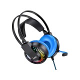Vezetékes gamer fejhallgató, headset 3,5 mm-es Jack csatlakozóval Hoco W105 Joyful kék