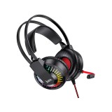 Vezetékes gamer fejhallgató, headset 3,5 mm-es Jack csatlakozóval Hoco W105 Joyful piros