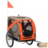 VID narancssárga és barna kutyaszállító kerékpár-utánfutó