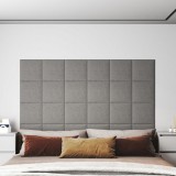 vidaXL 12 db világosszürke szövet fali panel 30 x 30 cm 1,08 m²