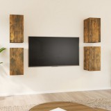 vidaXL 4 db füstös tölgyszínű szerelt fa TV-szekrény 30,5 x 30 x 60 cm