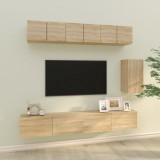 vidaXL 6 részes sonoma tölgy színű szerelt fa TV-szekrényszett