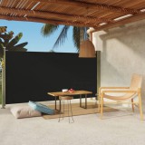vidaXL Fekete behúzható oldalsó terasz napellenző 160 x 300 cm
