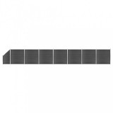 vidaXL Fekete WPC kerítéspanelszett 1311 x (105-186) cm
