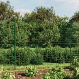 vidaXL Zöld dróthálós kerítés cövekekkel 2x25 m