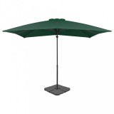 vidaXL Zöld kültéri napernyő hordozható talppal