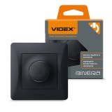 Videx Binera fekete színű süllyesztett 600W-os dimmer kapcsoló