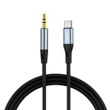 Vipfan L06 USB-C és mini jack 3,5 mm-es AUX kábel 1m szürke (L06) (L06) - Audió kábel