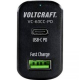 VOLTCRAFT VC-63CC-PD Személygépkocsi USB-s töltőkészülék Kimeneti áram (max.) 3 A 2 x USB, USB-Câ˘ alj USB Power Delivery (USB-PD)