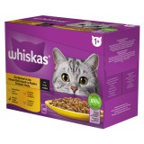 Whiskas alutasak 12 pack eledel macskák részére szárnyas válogatásban ízesítéssel 12 x 85 g