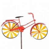 Wind Szélkerék retro hatású narancssárga bicikli szélforgó dísz játék földbe szúrható kerti dekoráció antik hatású