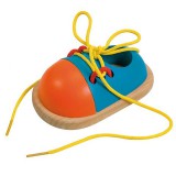 Woodyland Színes fa játék cipőcske fűzővel (90625) (W90625) - Fajátékok